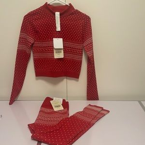 Fabletics holiday legging and sweater set